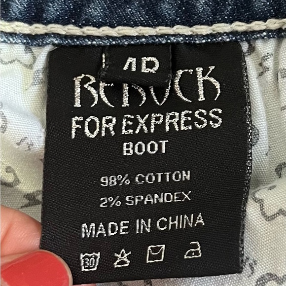 Express Blue Flare Wide Leg Jeans 4 - Picture 8 of 8